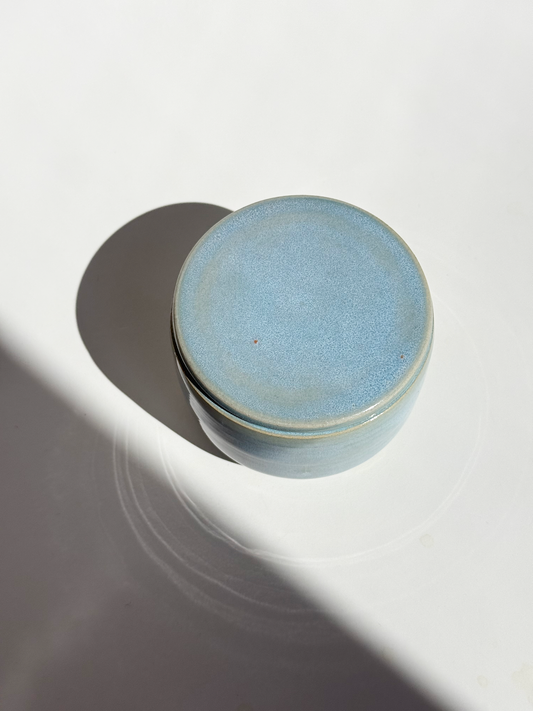 Blue Ceramic Lidded Salt Cellar