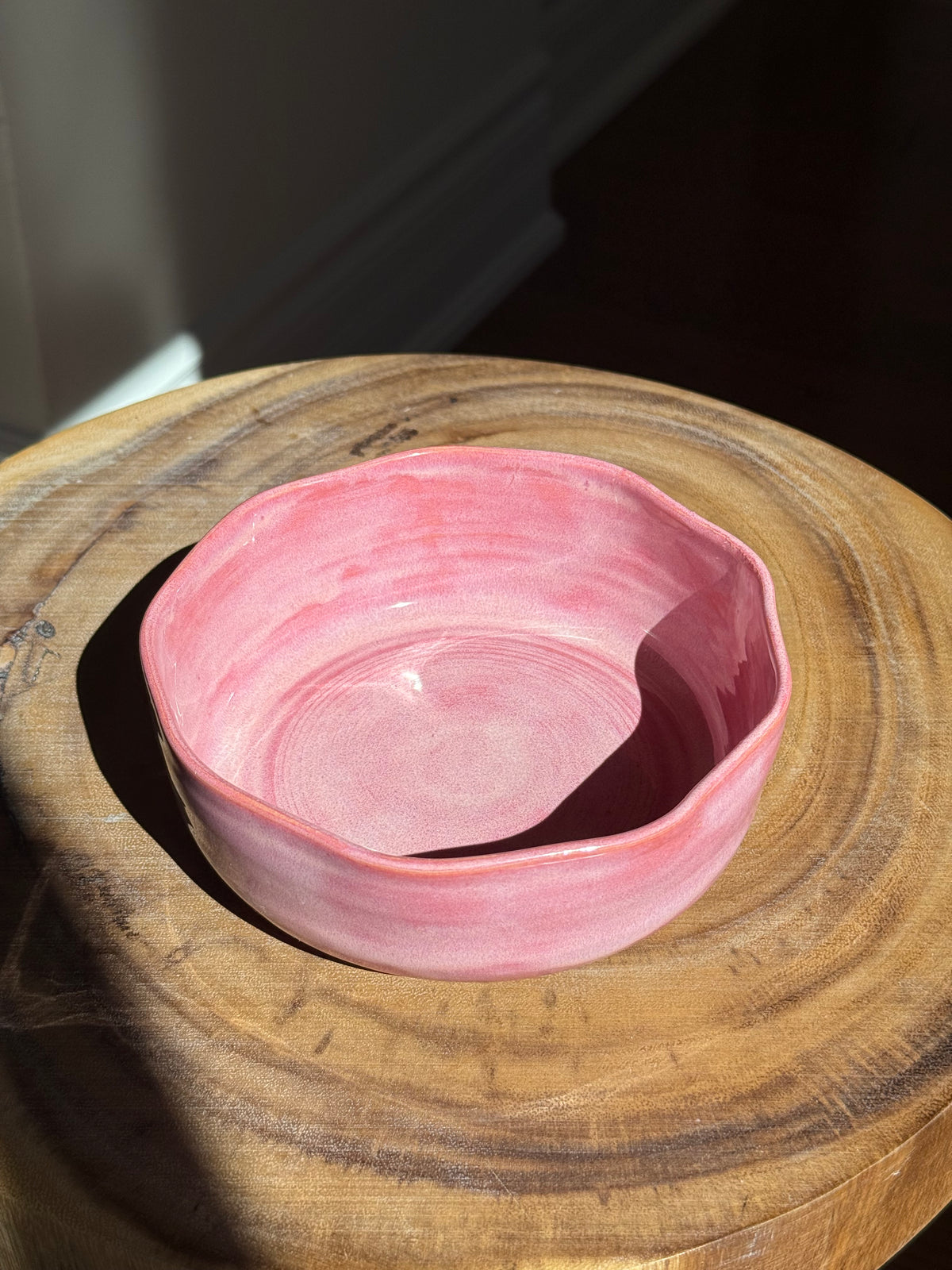 Medium Pink Ceramic Petal Bowl