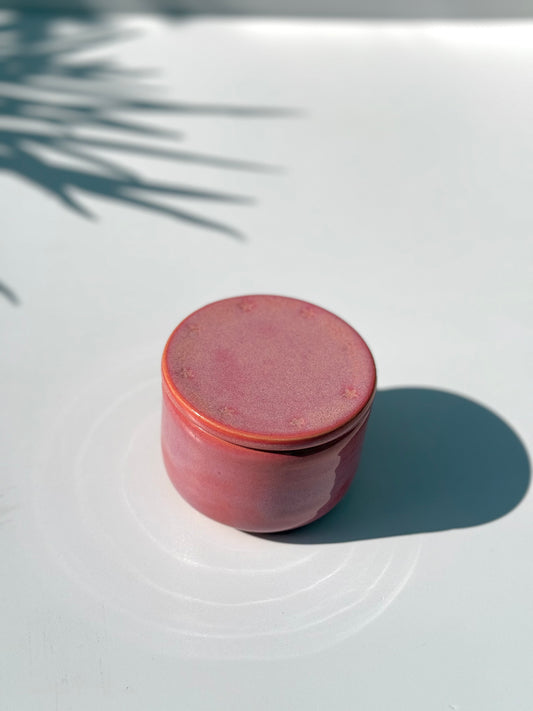 Small Pink Ceramic Star Lidded Jar