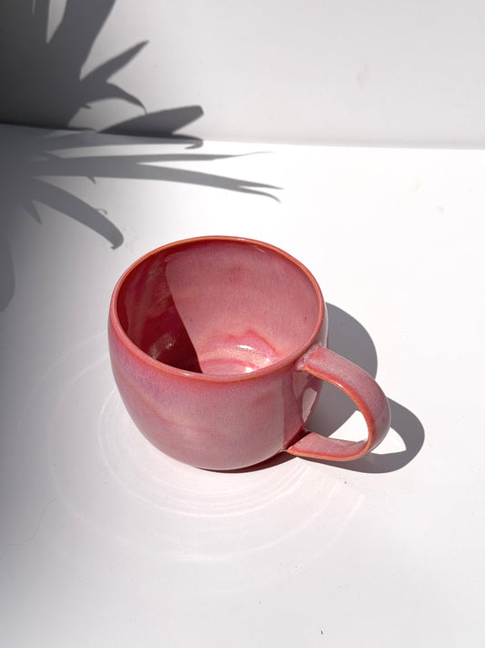 Large Pink Ceramic Mug