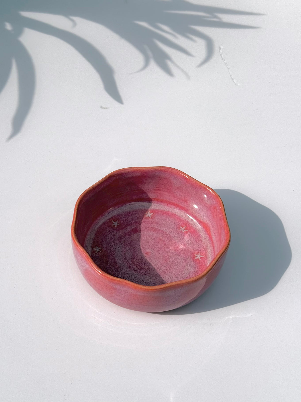 Mini Pink Ceramic Star Petal Bowl