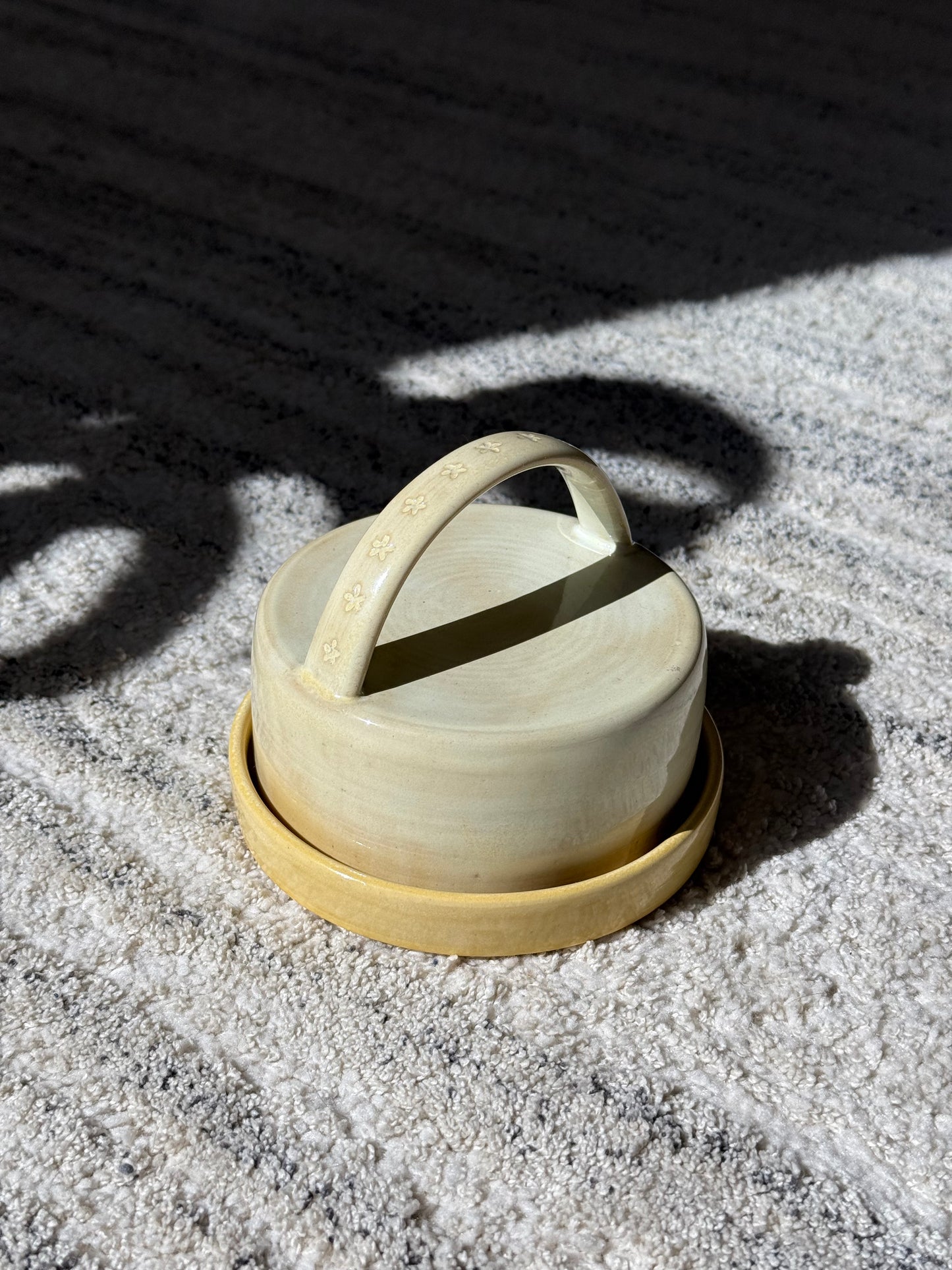 Yellow Star Ceramic Butter DIsh