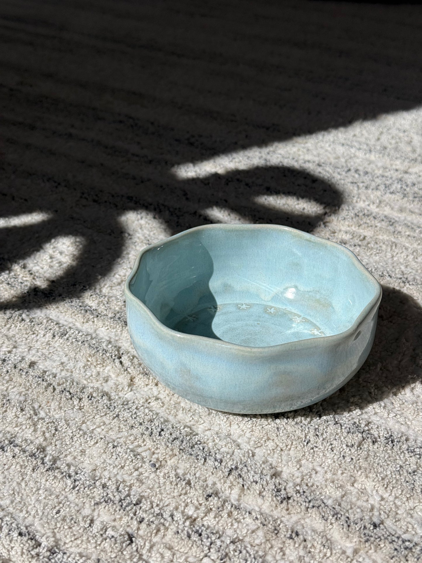 Blue Ceramic Starry Petal Bowl Set