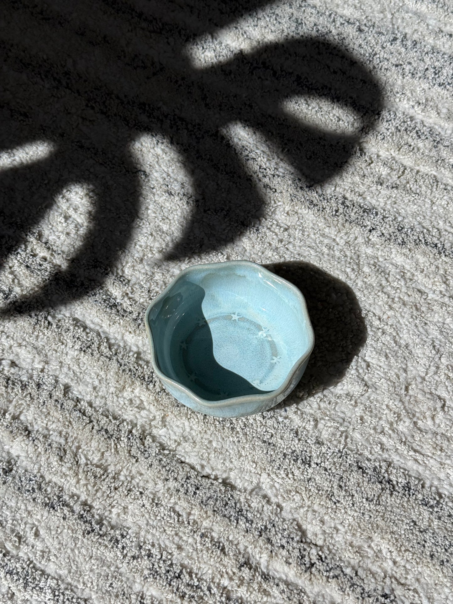 Blue Ceramic Starry Petal Bowl Set