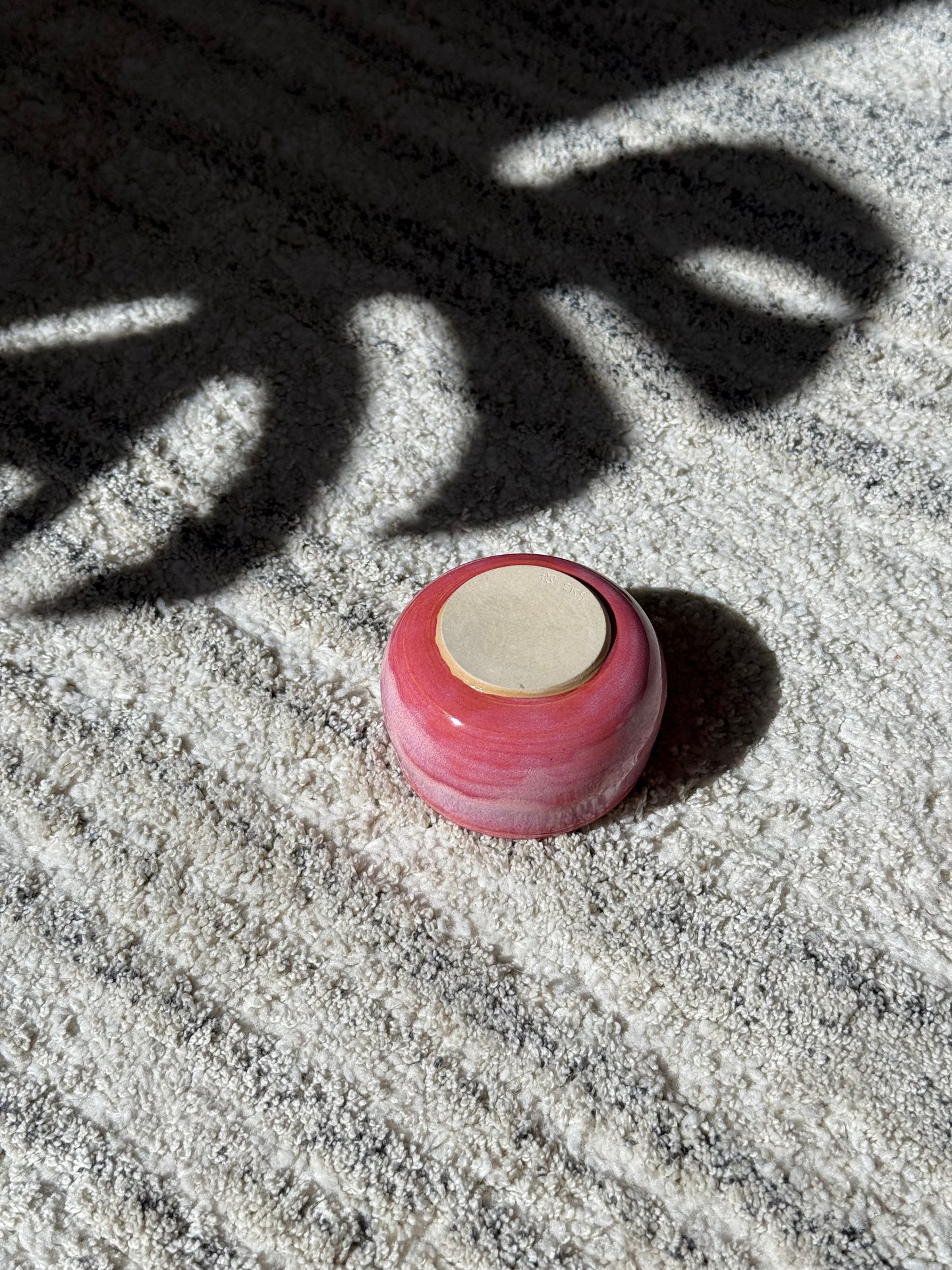 Pink Ceramic Lidded Salt Cellar