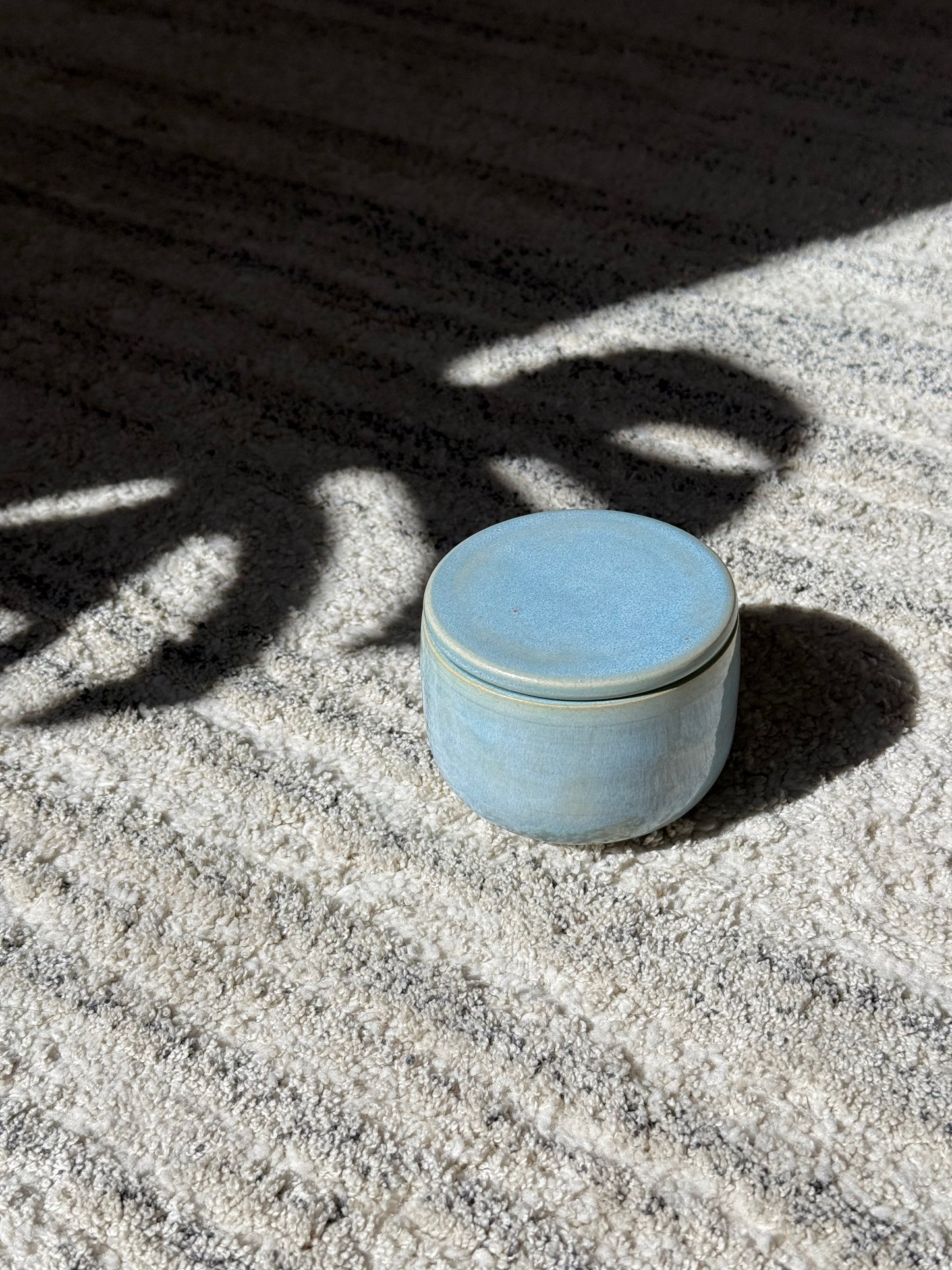 Blue Ceramic Lidded Salt Cellar