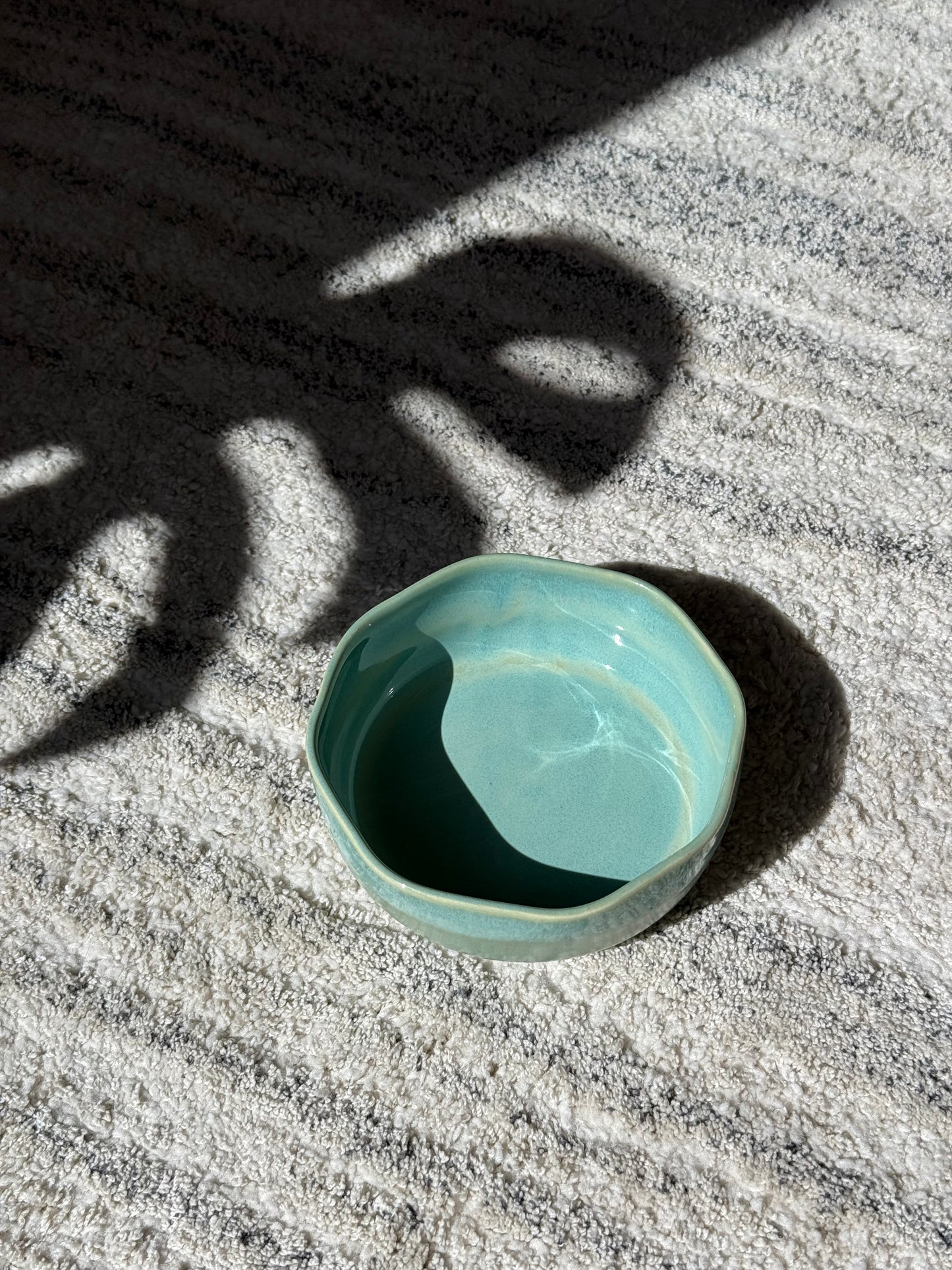 Green Ceramic Small Petal Bowl