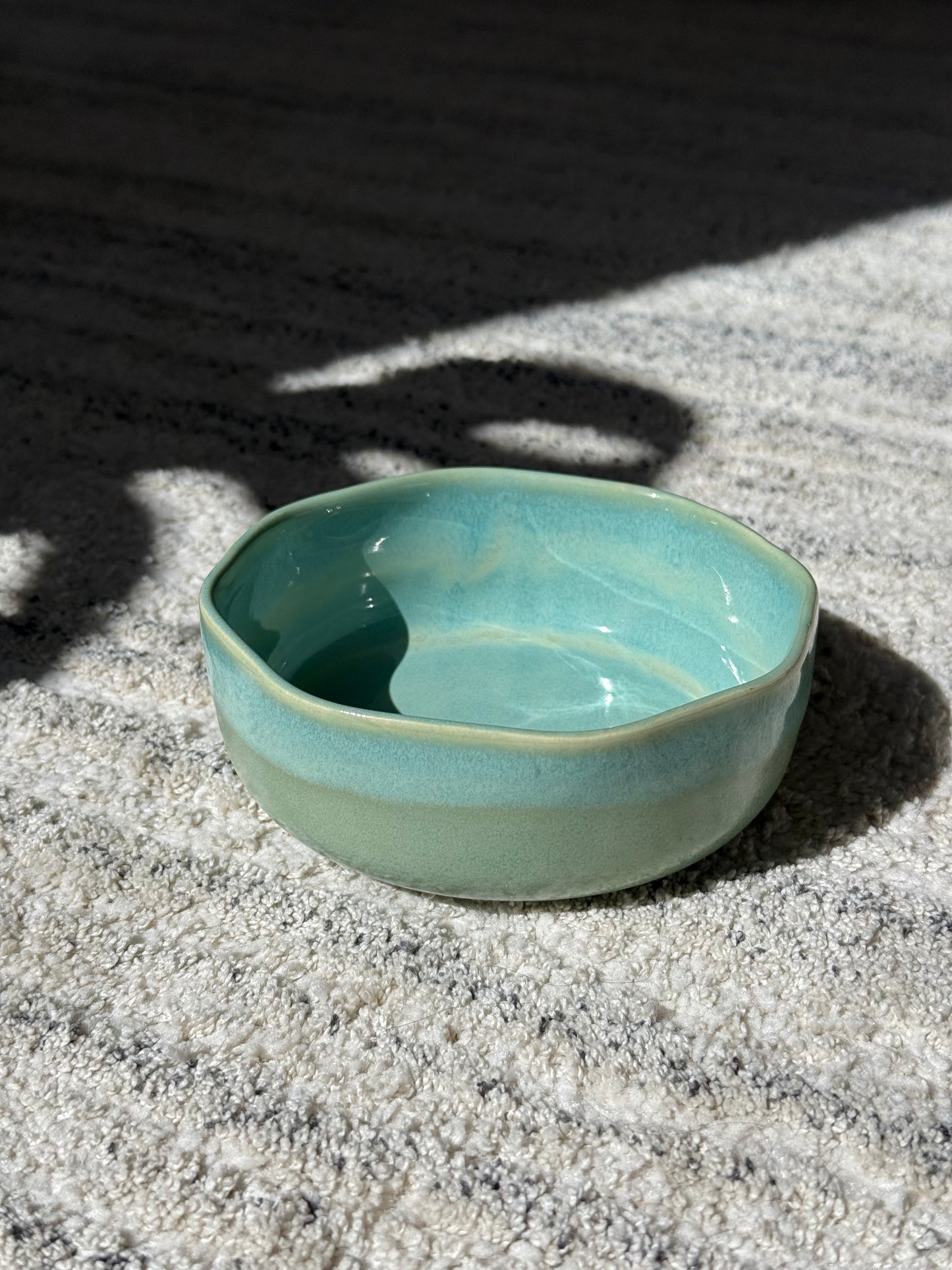 Green Ceramic Small Petal Bowl