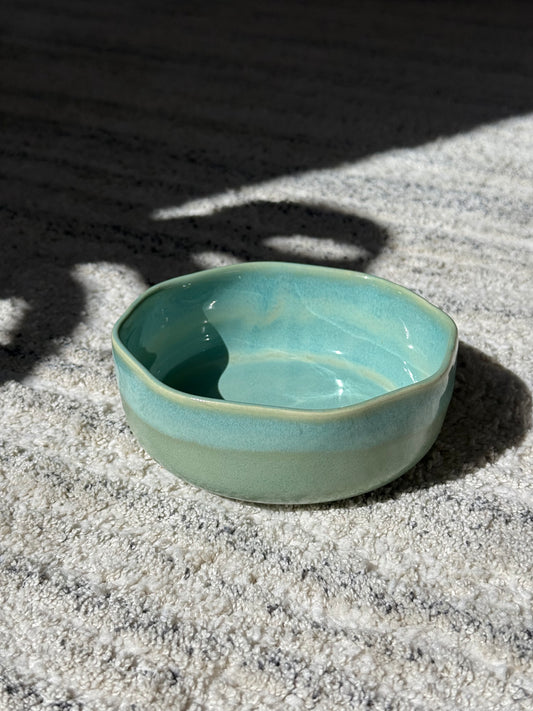 Green Ceramic Small Petal Bowl