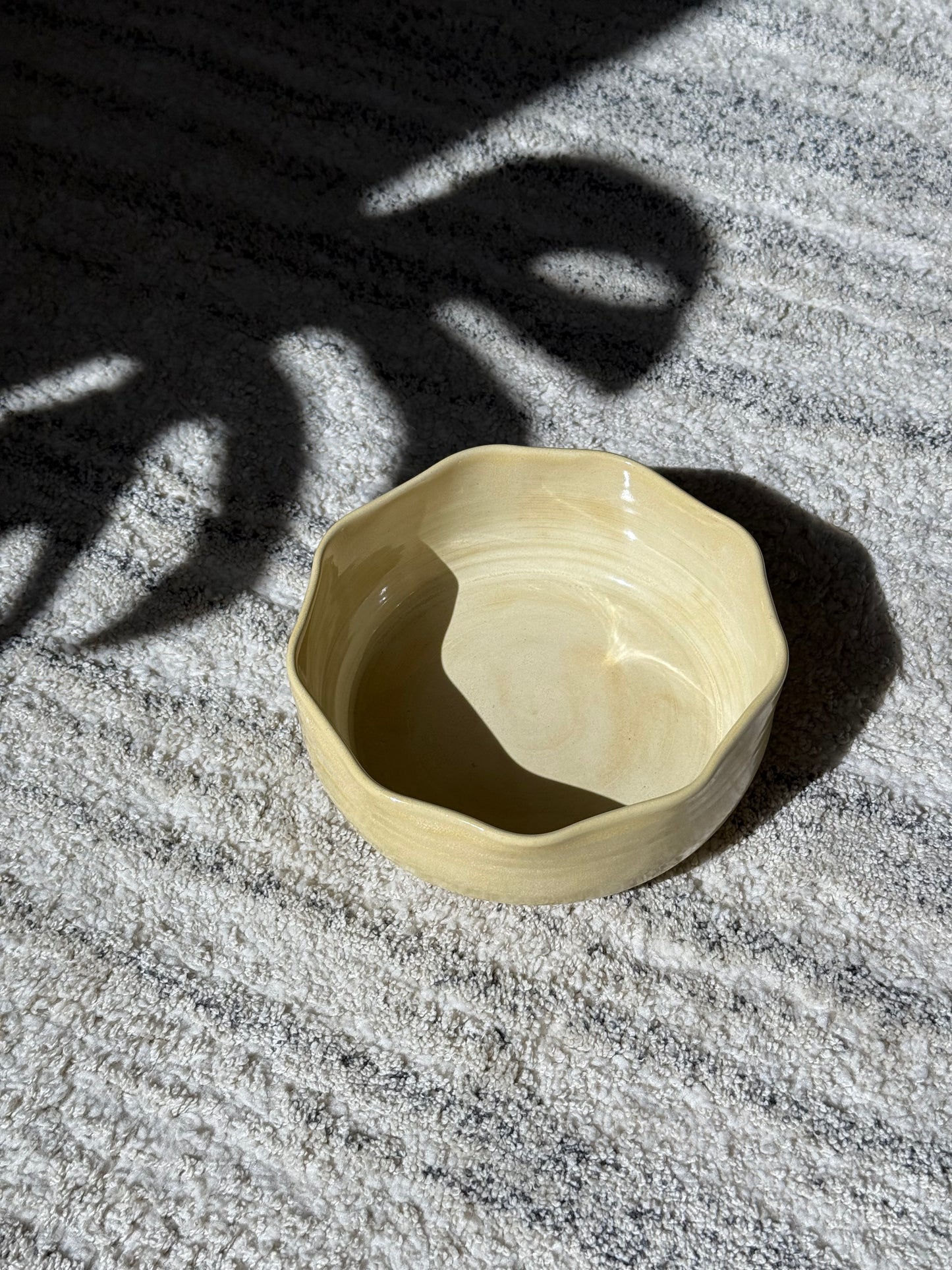 Yellow Ceramic Medium Petal Bowl