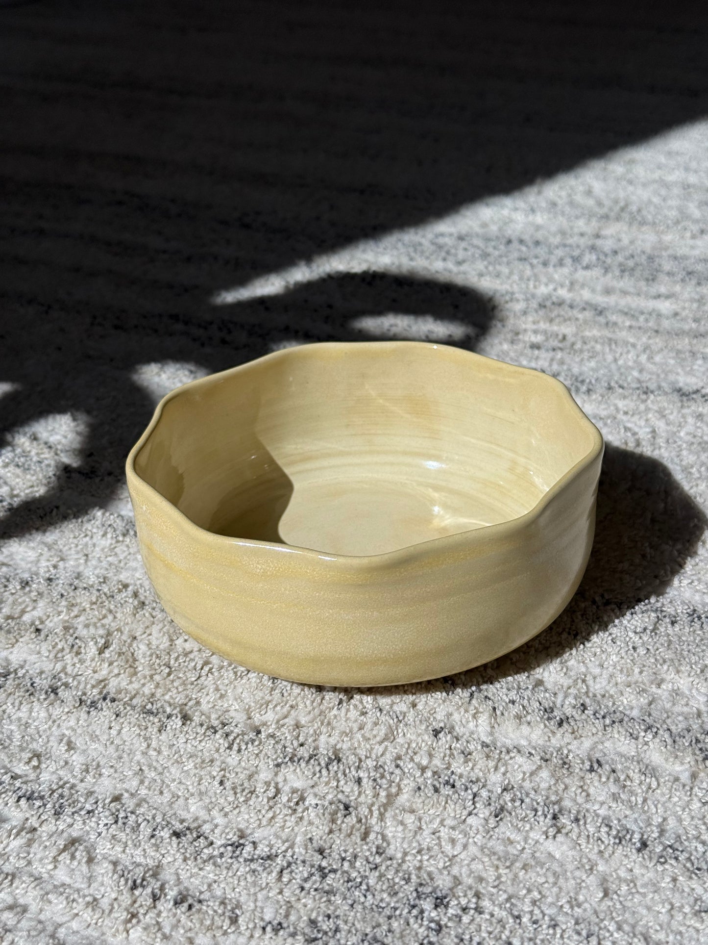 Yellow Ceramic Medium Petal Bowl