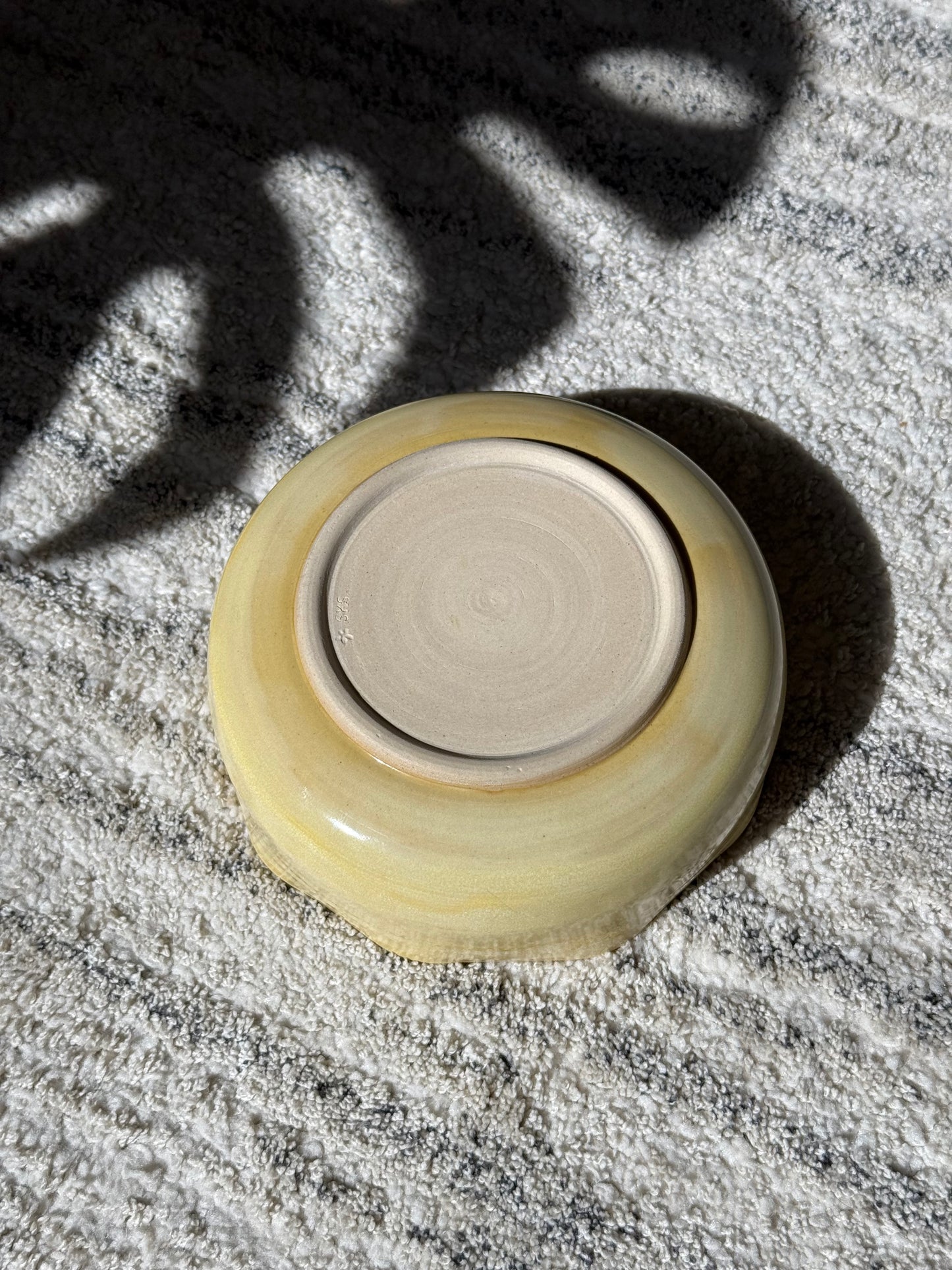 Yellow Ceramic Medium Petal Bowl