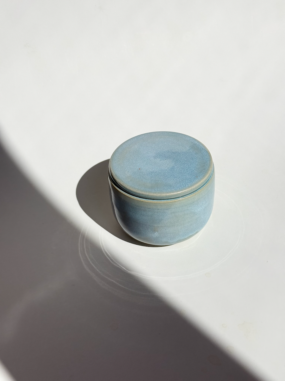 Blue Ceramic Lidded Salt Cellar