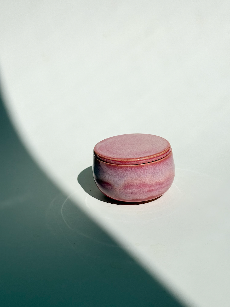 Pink Ceramic Lidded Salt Cellar