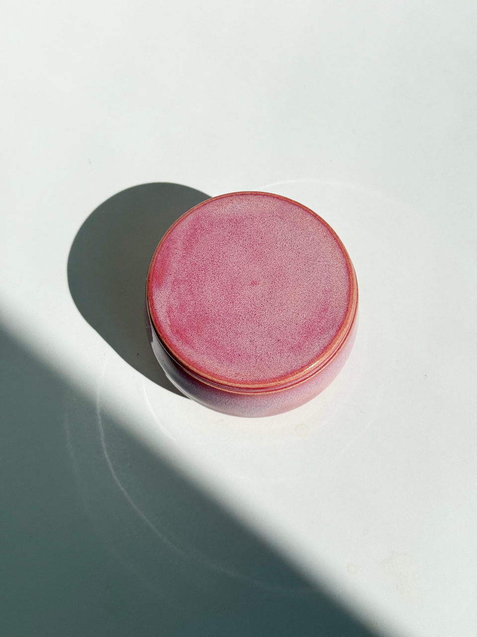 Pink Ceramic Lidded Salt Cellar