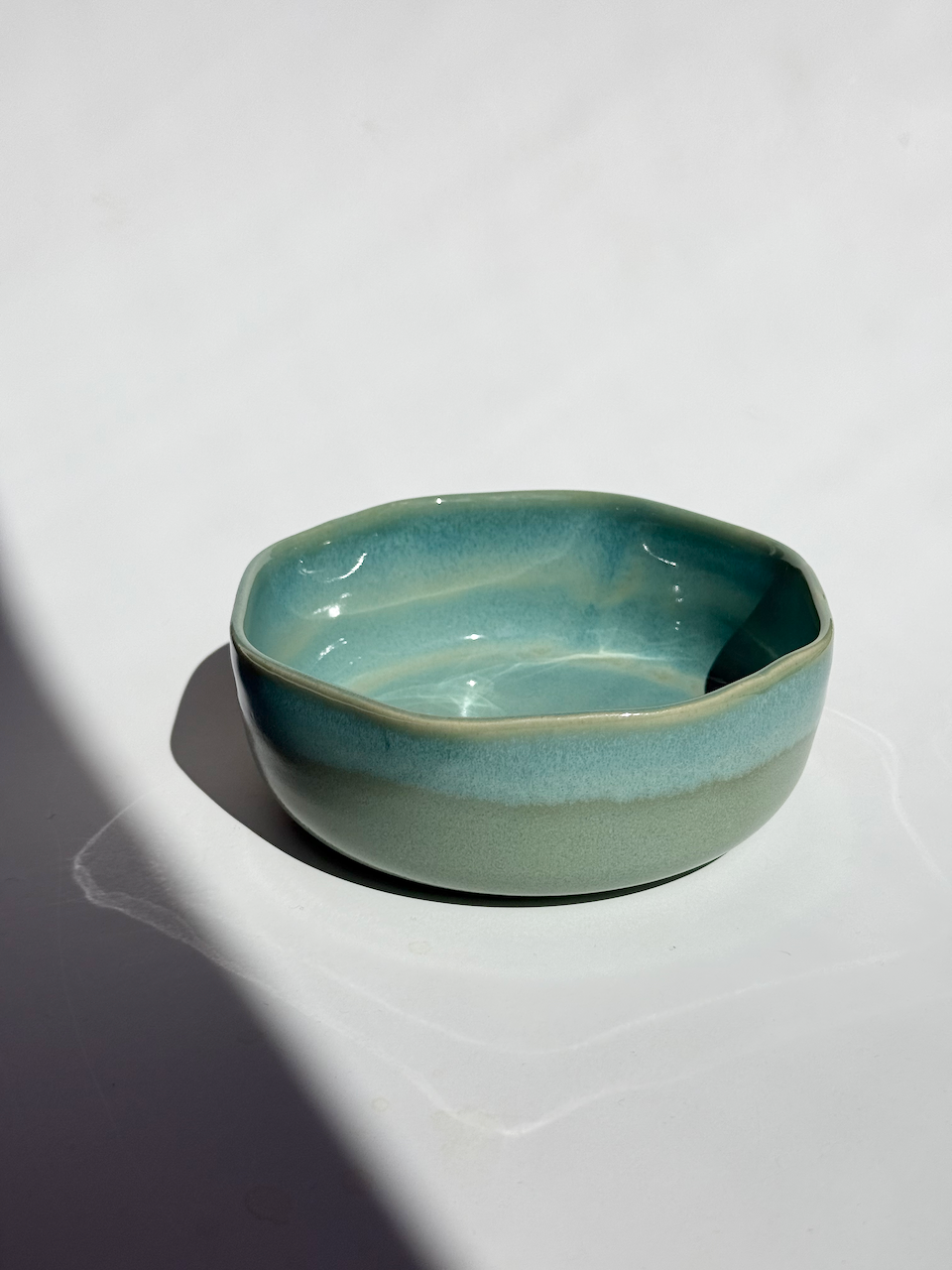 Green Ceramic Small Petal Bowl