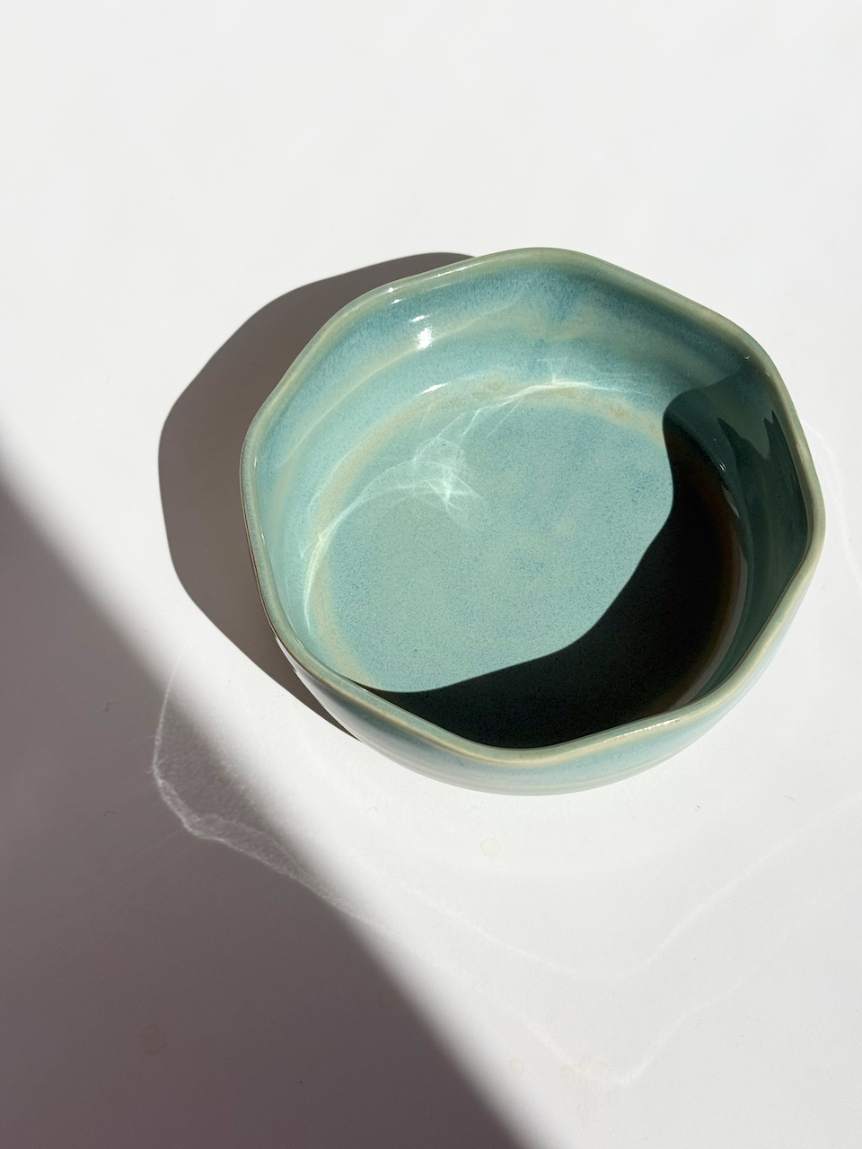 Green Ceramic Small Petal Bowl