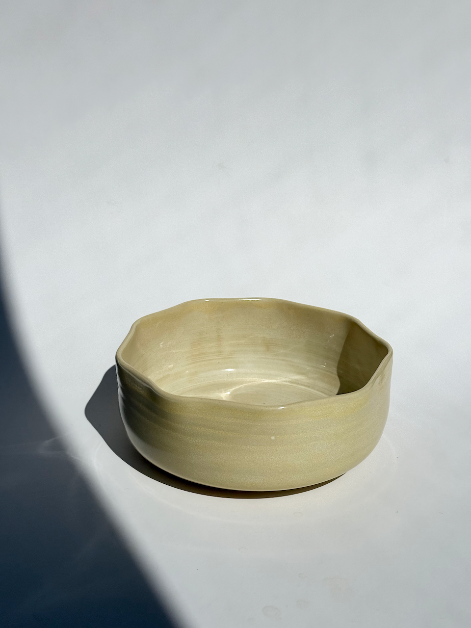 Yellow Ceramic Medium Petal Bowl