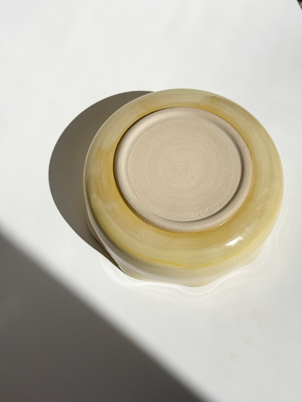Yellow Ceramic Medium Petal Bowl