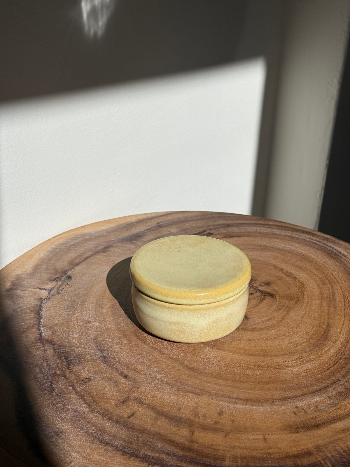 Small Yellow Ceramic Lidded Jar (SECOND)