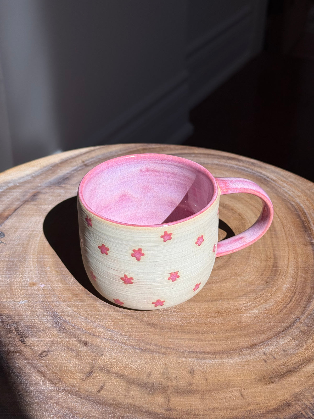 Pink Ceramic Star Mug Set