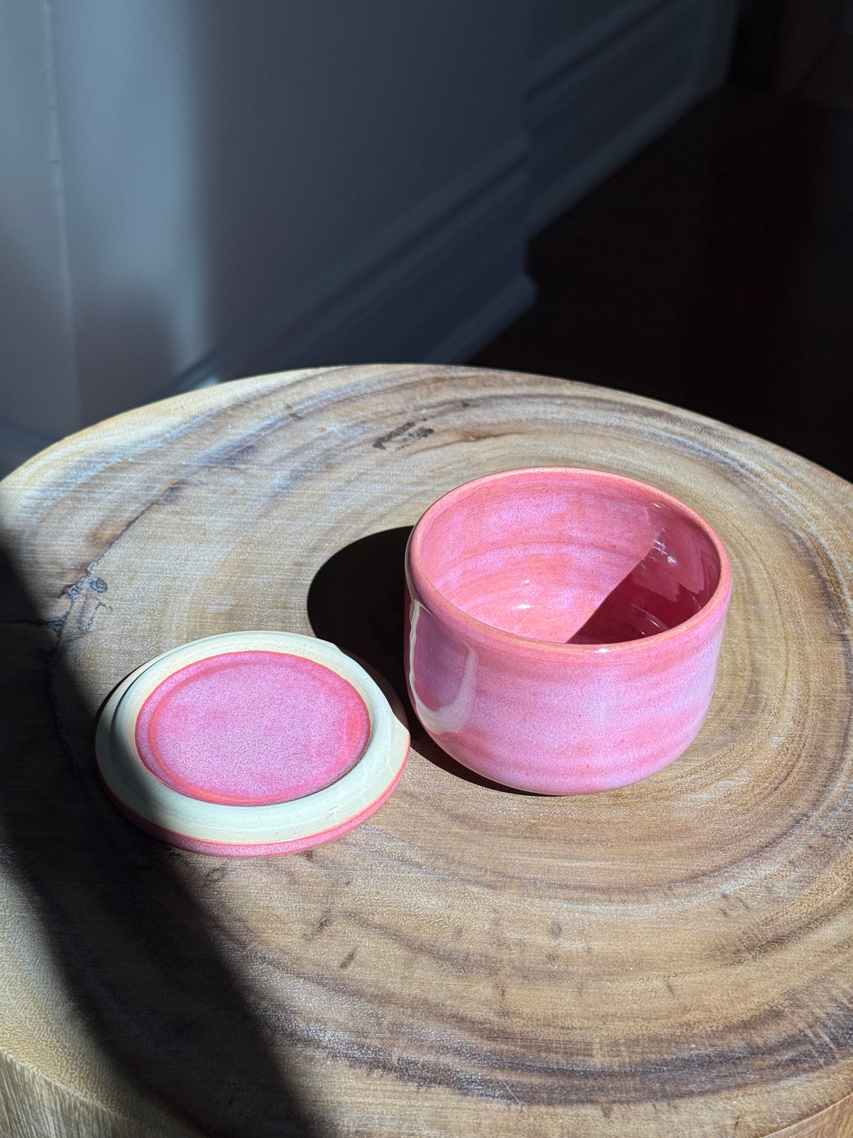 Small Pink Ceramic Star Lidded Jar