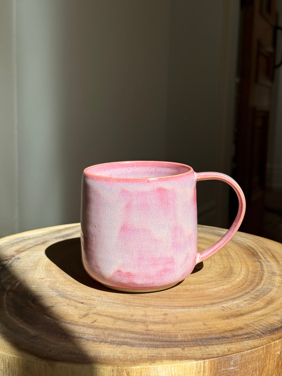 Large Pink Ceramic Mug