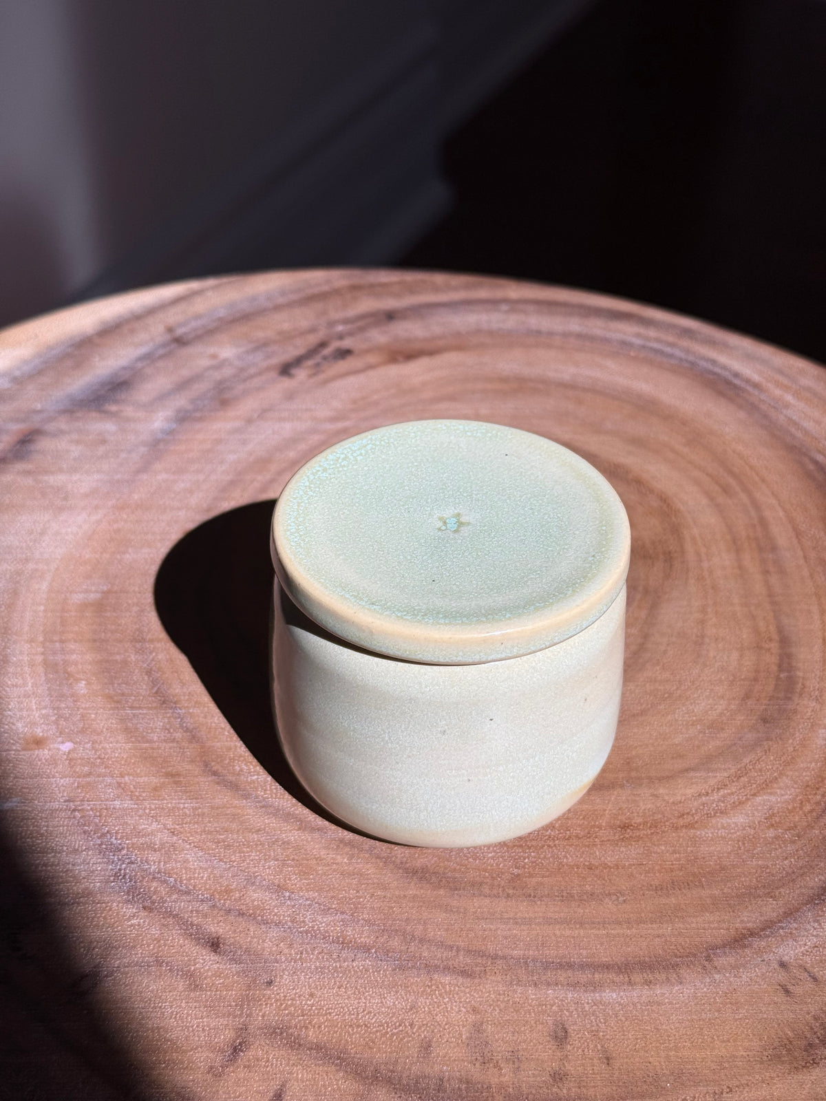 Small Green Ceramic Star Lidded Jar (SECOND)