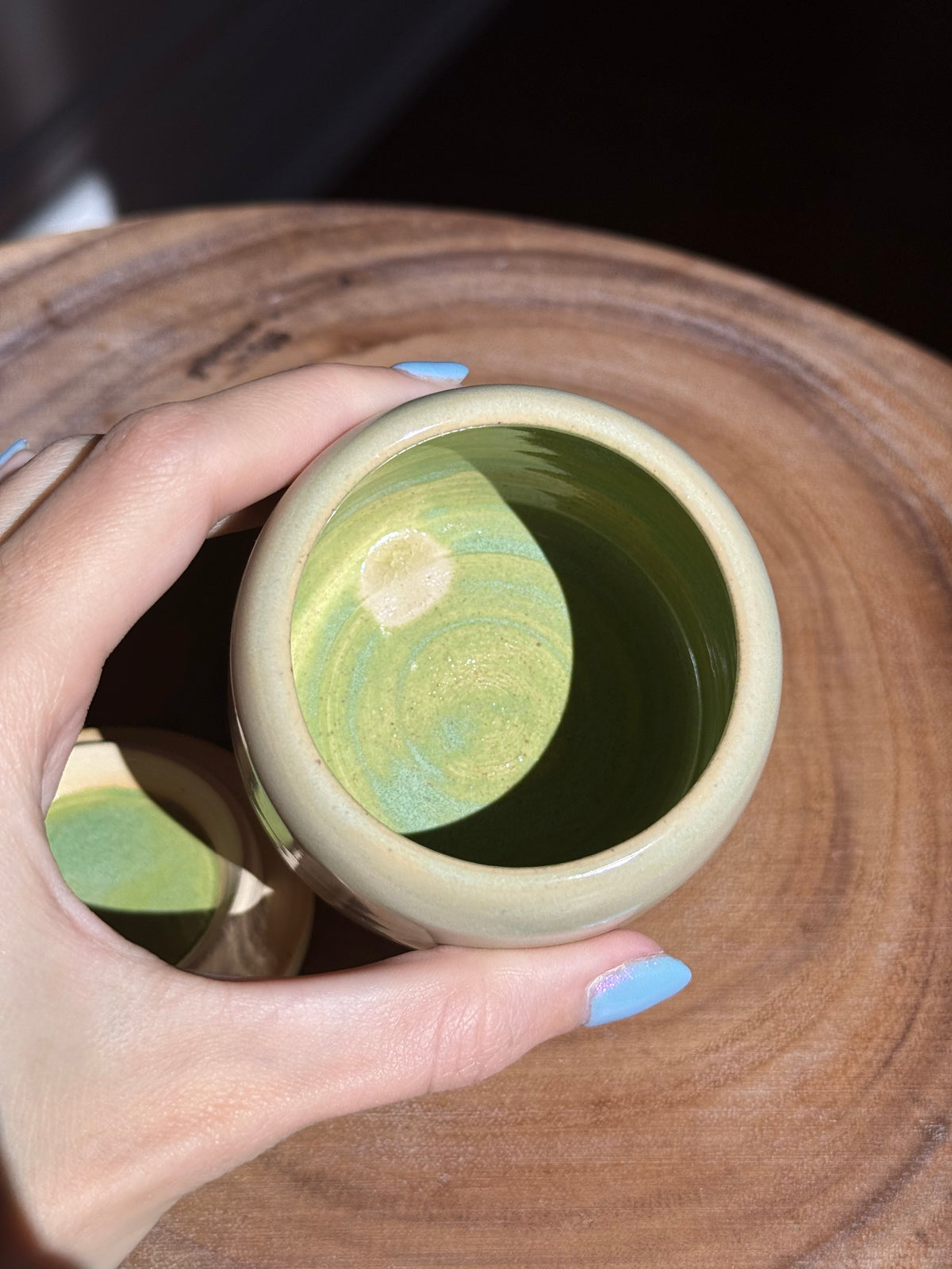 Small Green Ceramic Star Lidded Jar (SECOND)