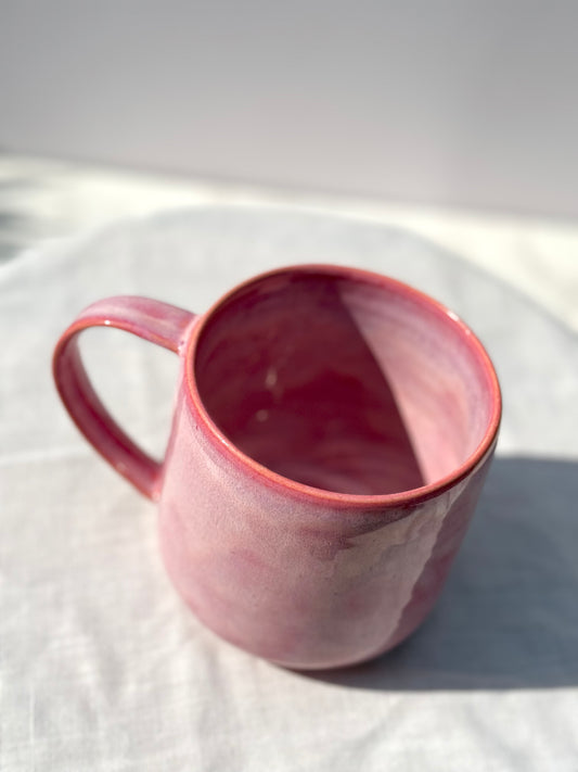 Large Pink Ceramic Mug