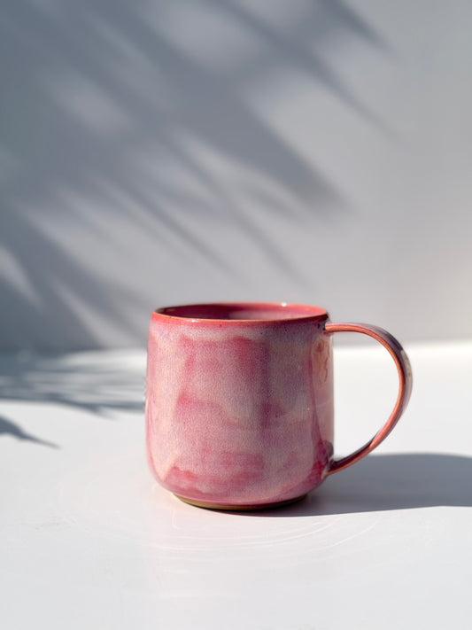Large Pink Ceramic Mug