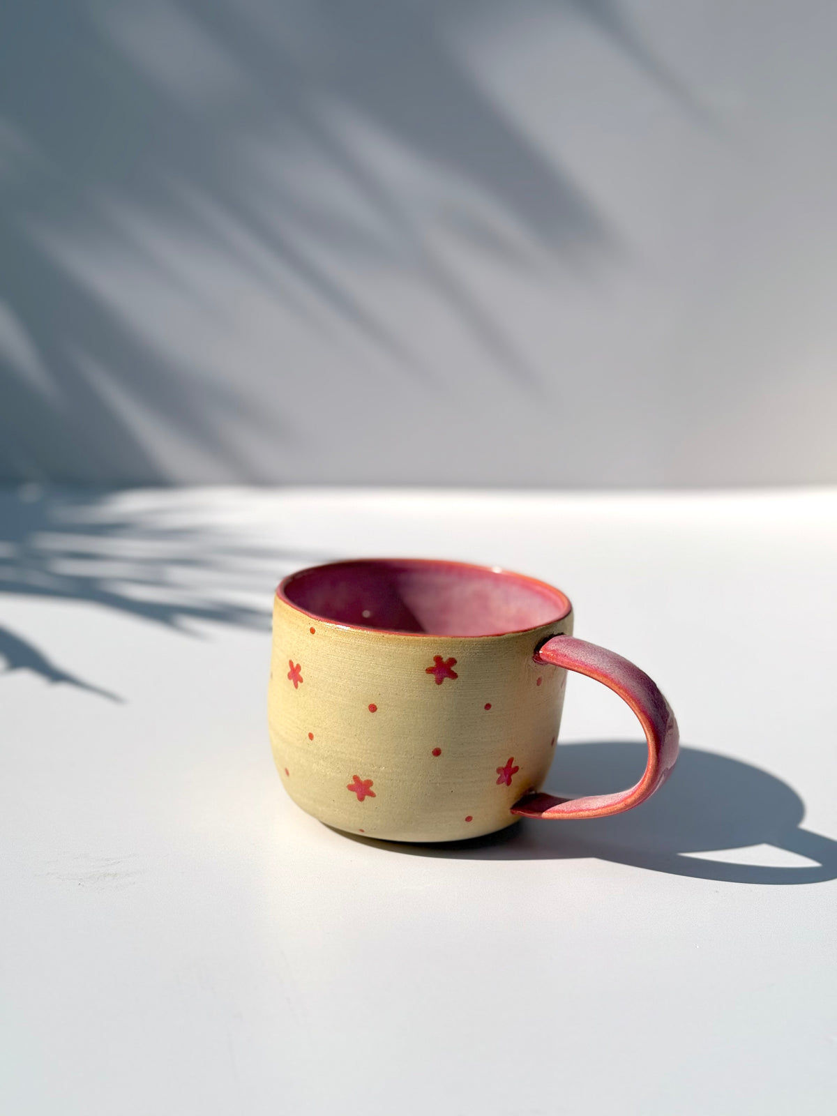 Pink Ceramic Star Mug Set