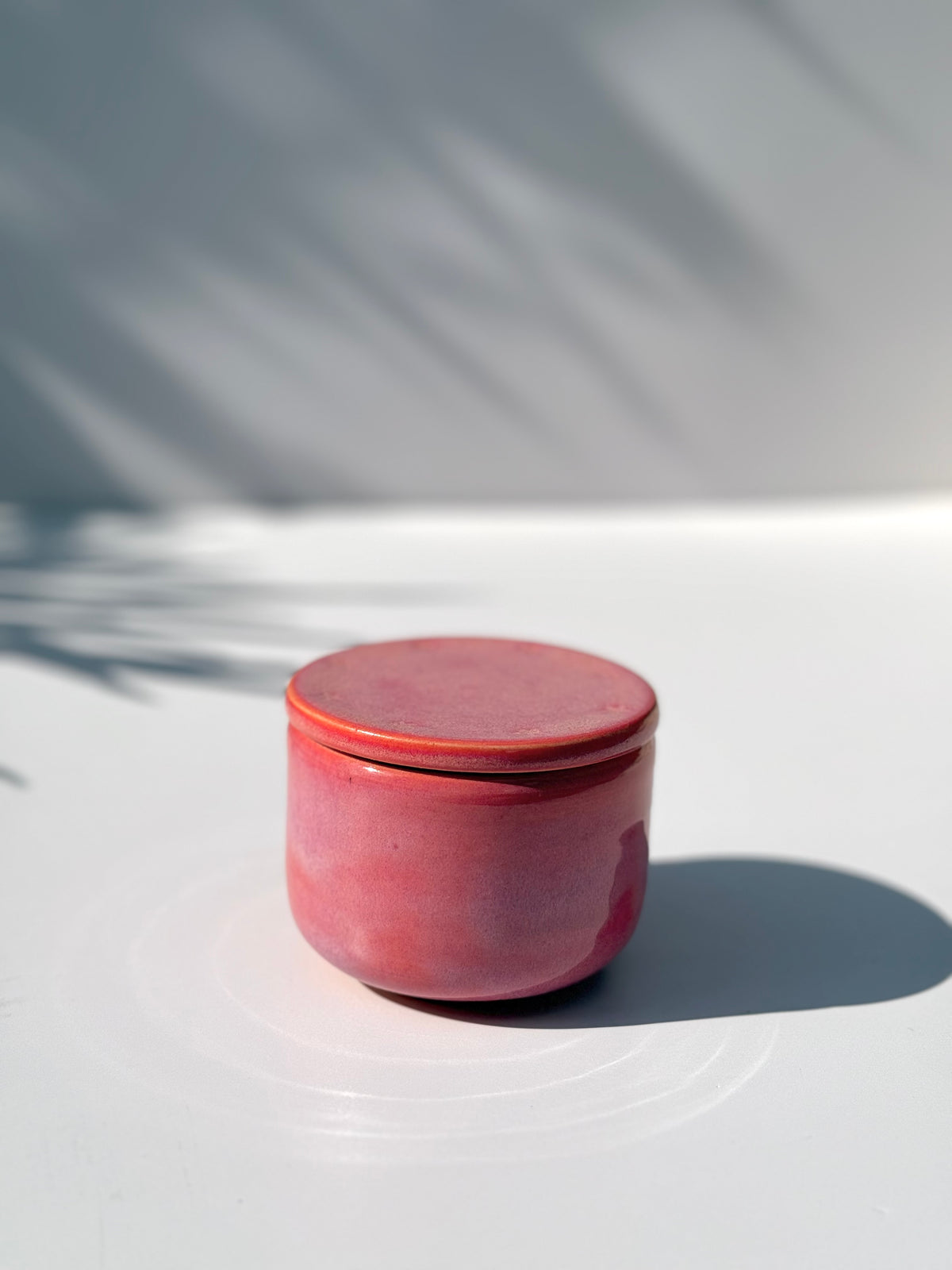 Small Pink Ceramic Star Lidded Jar