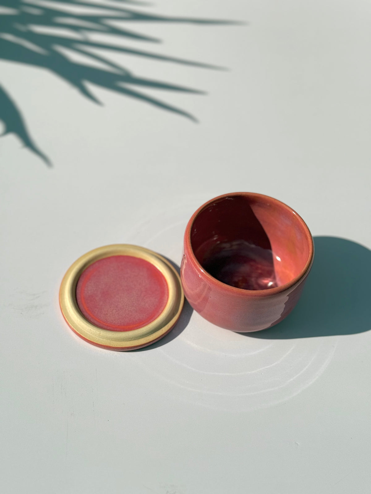 Small Pink Ceramic Star Lidded Jar