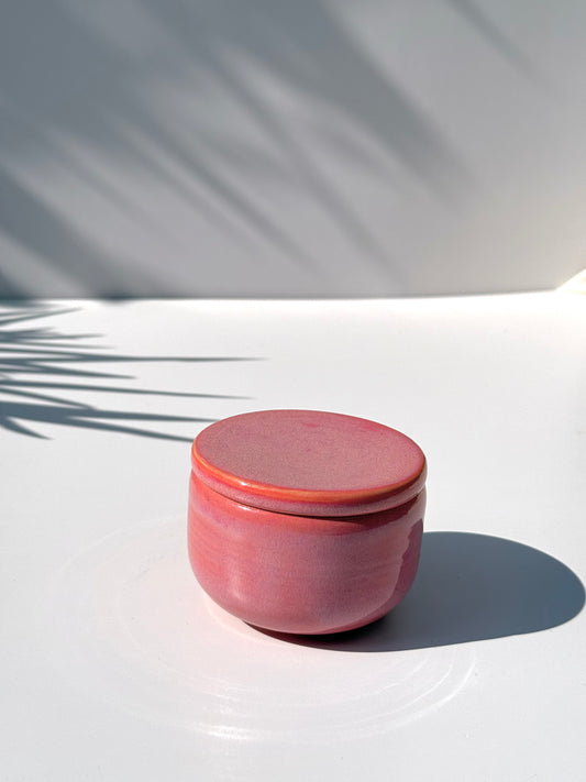 Small Pink Ceramic Lidded Jar