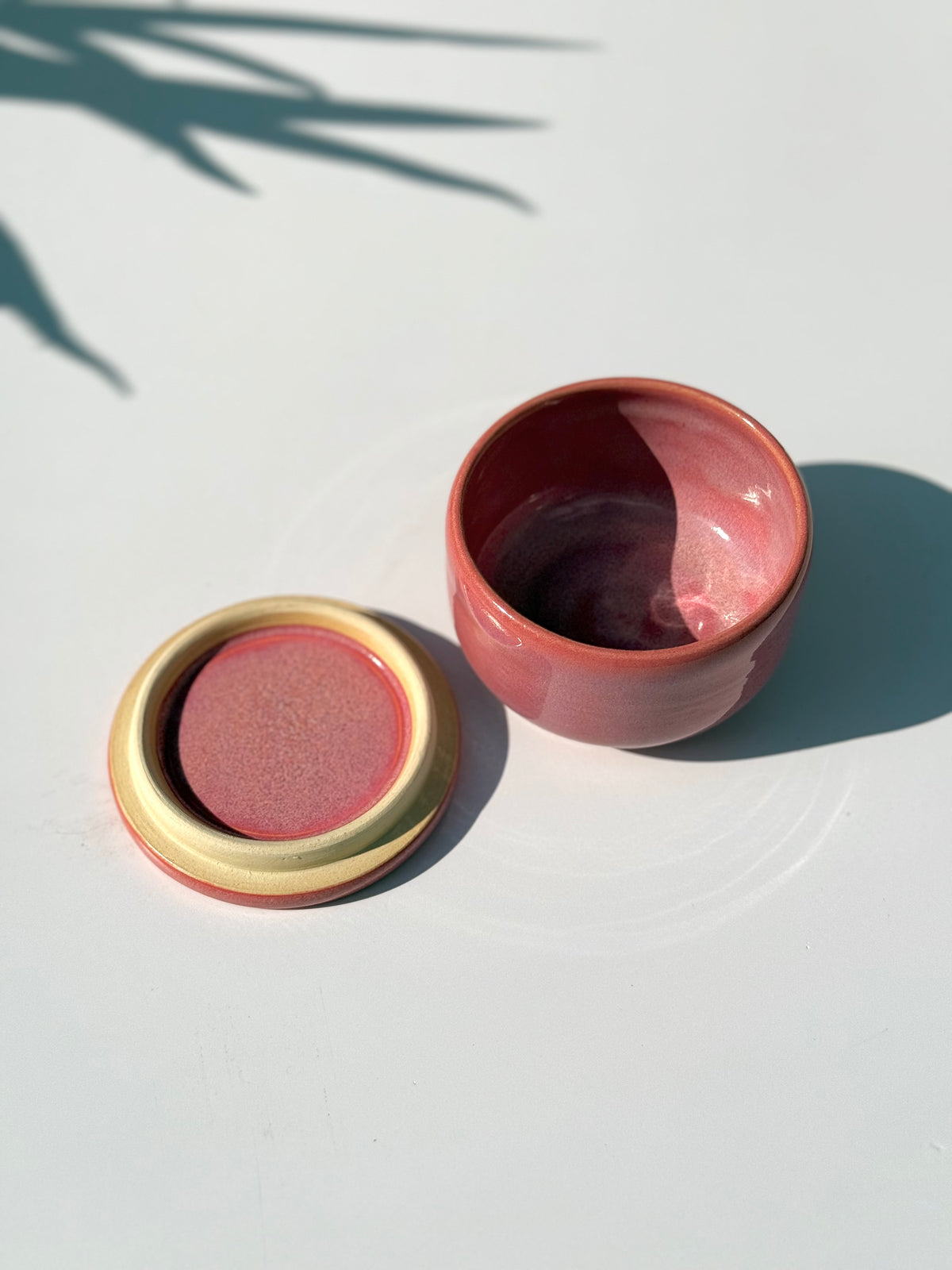 Small Pink Ceramic Lidded Jar