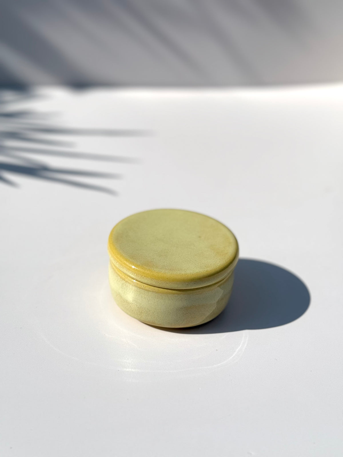Small Yellow Ceramic Lidded Jar (SECOND)