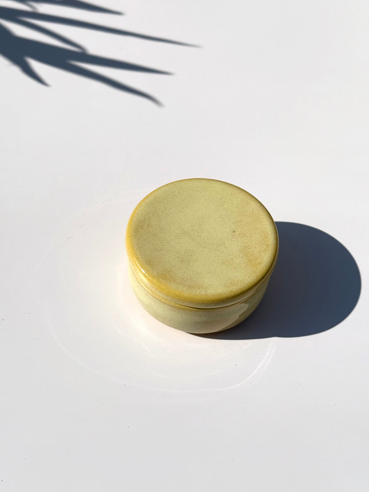 Small Yellow Ceramic Lidded Jar (SECOND)