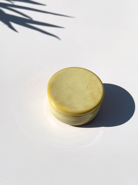 Small Yellow Ceramic Lidded Jar (SECOND)