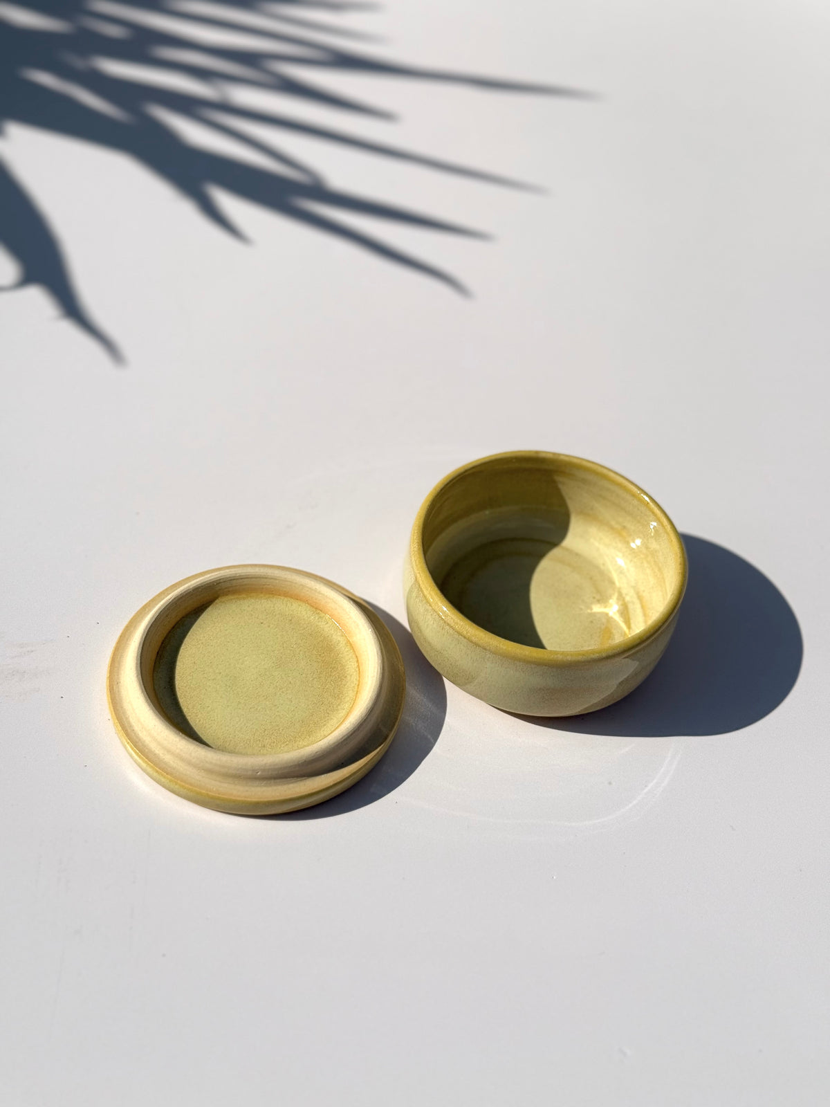 Small Yellow Ceramic Lidded Jar (SECOND)