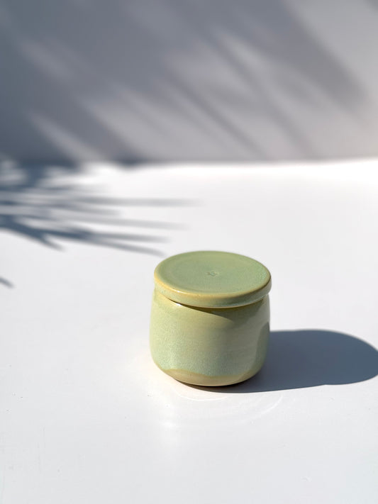 Small Green Ceramic Star Lidded Jar (SECOND)