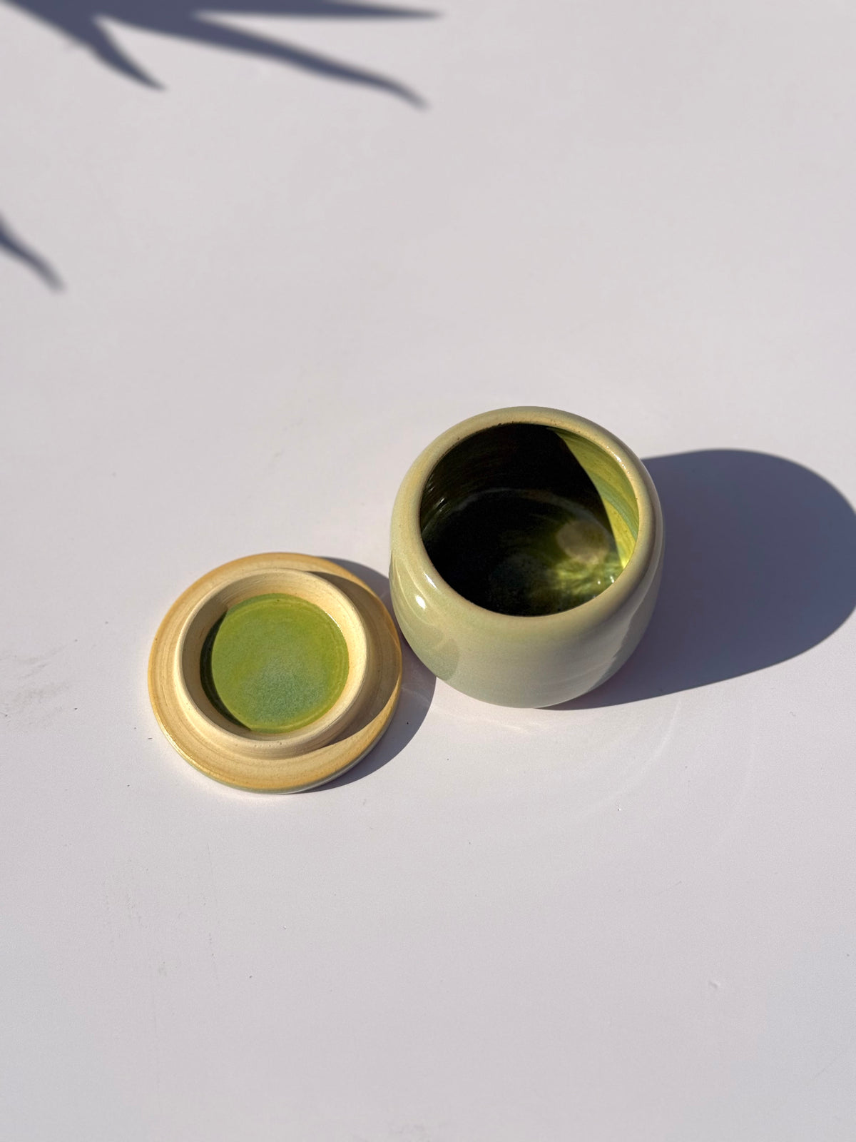 Small Green Ceramic Star Lidded Jar (SECOND)