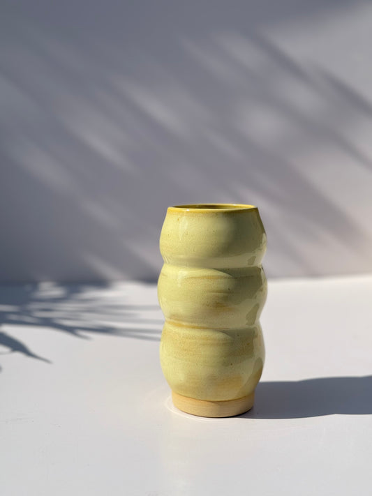 Yellow Ceramic Bubble Vase