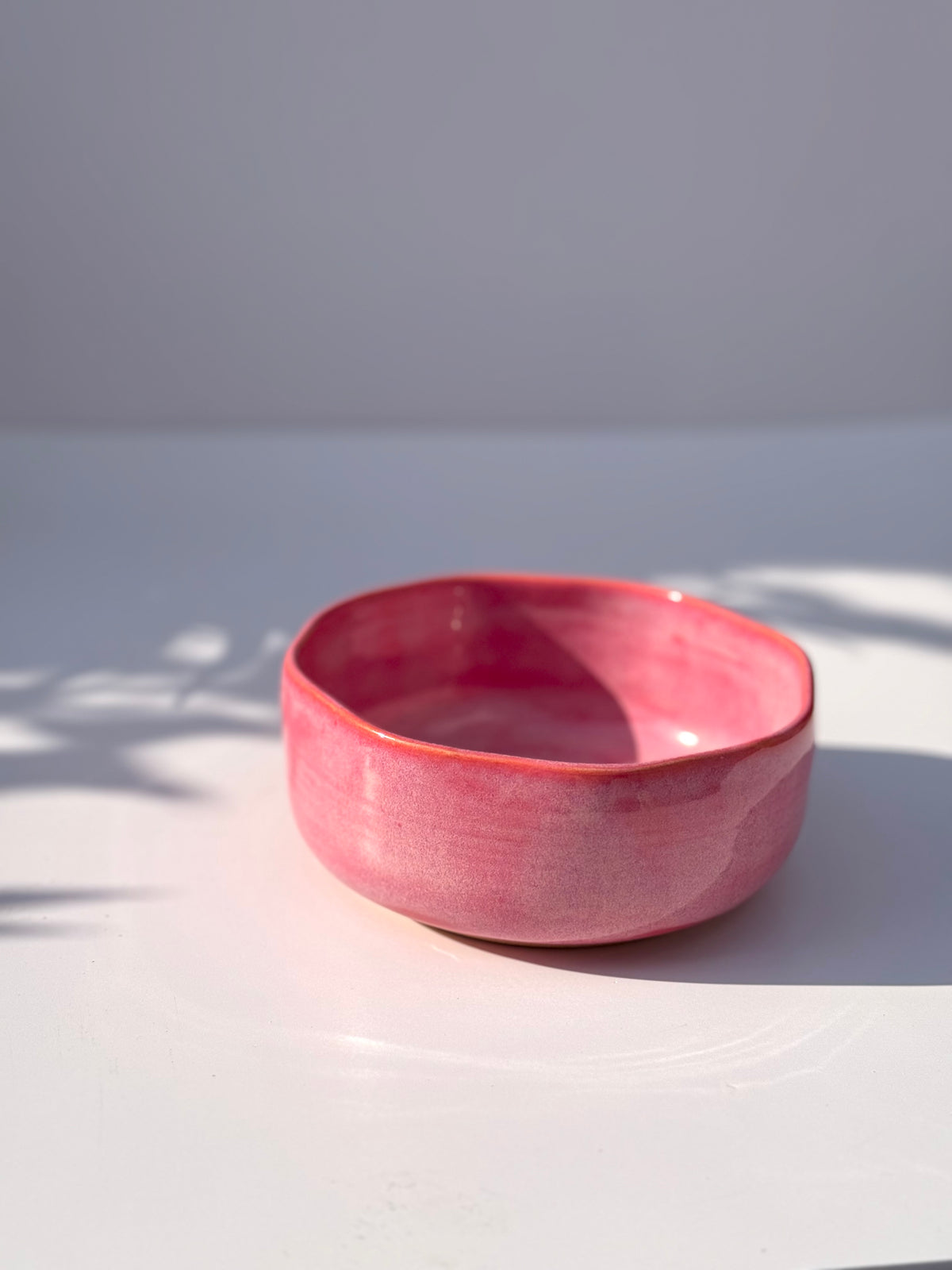 Medium Pink Ceramic Star Petal Bowl