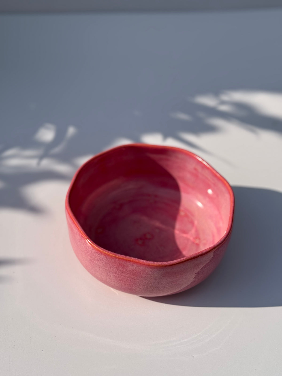 Medium Pink Ceramic Star Petal Bowl