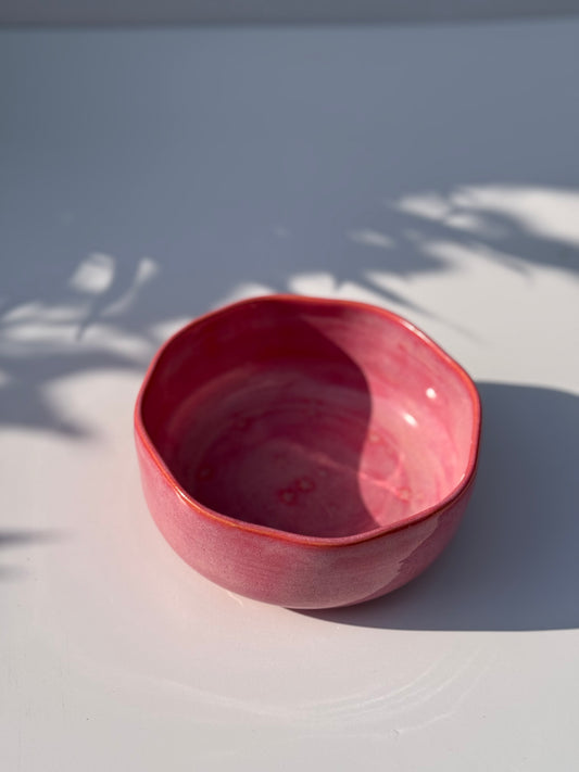 Medium Pink Ceramic Star Petal Bowl