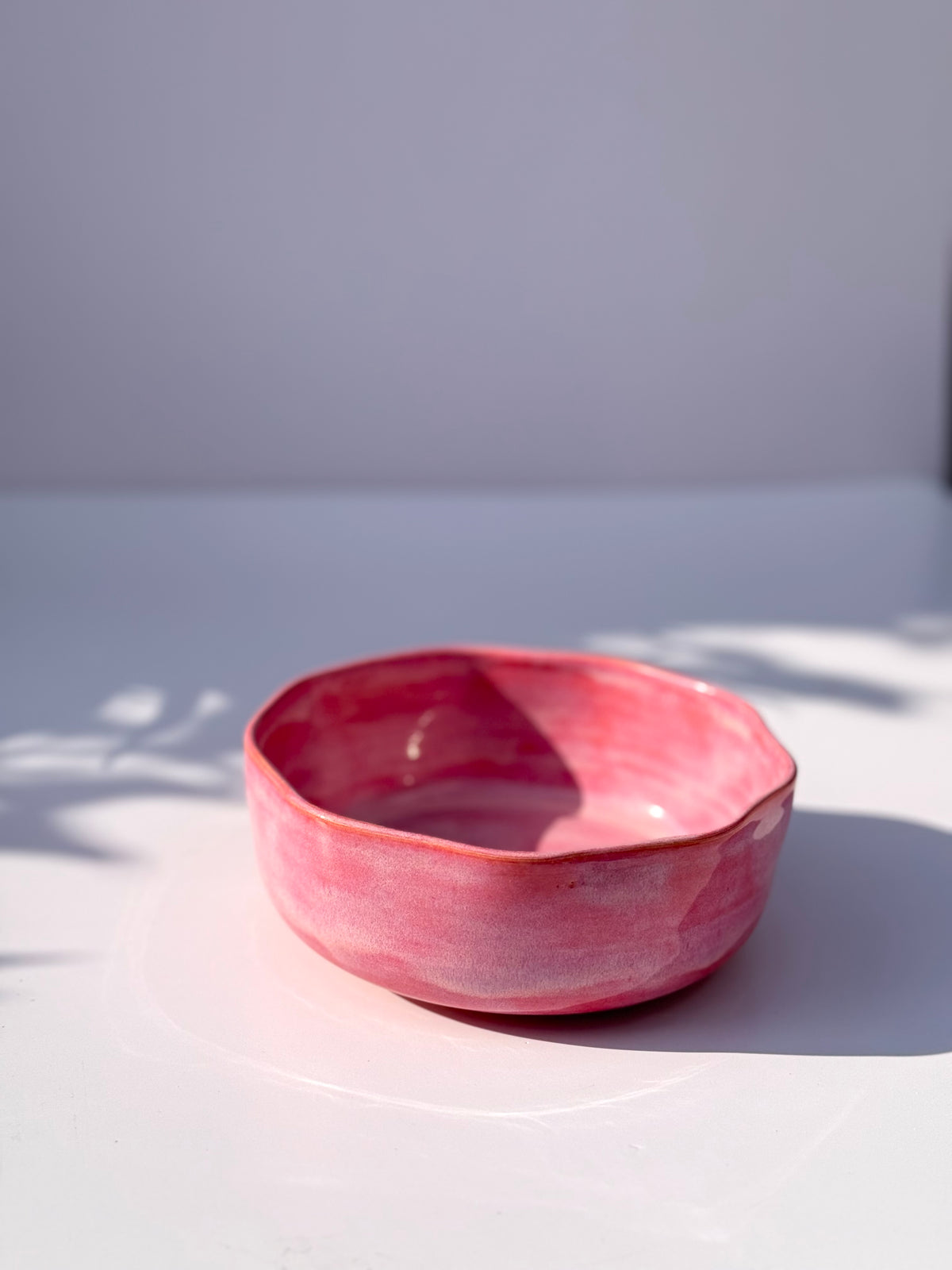 Medium Pink Ceramic Petal Bowl