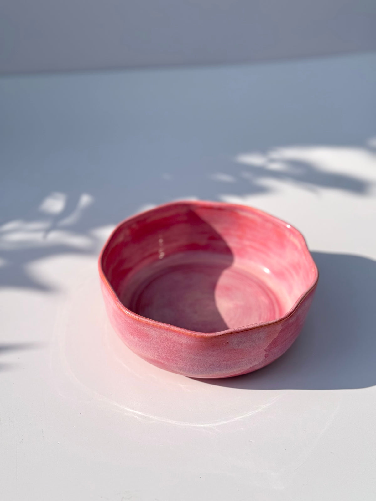 Medium Pink Ceramic Petal Bowl