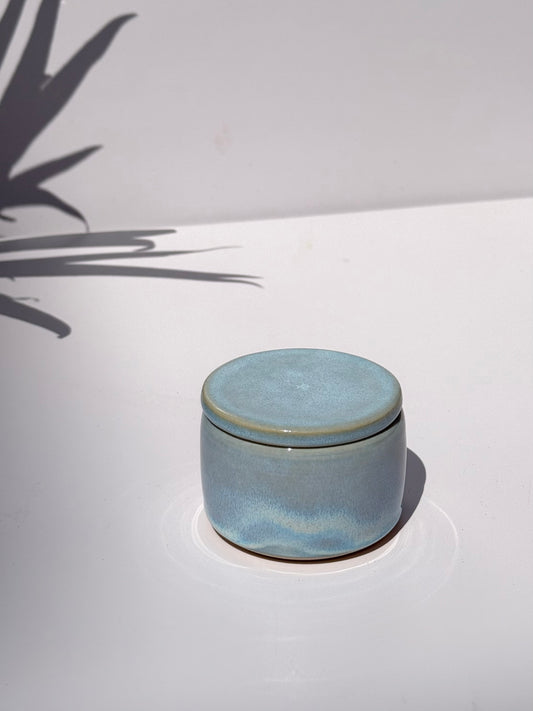 Small Blue Ceramic Lidded Jar