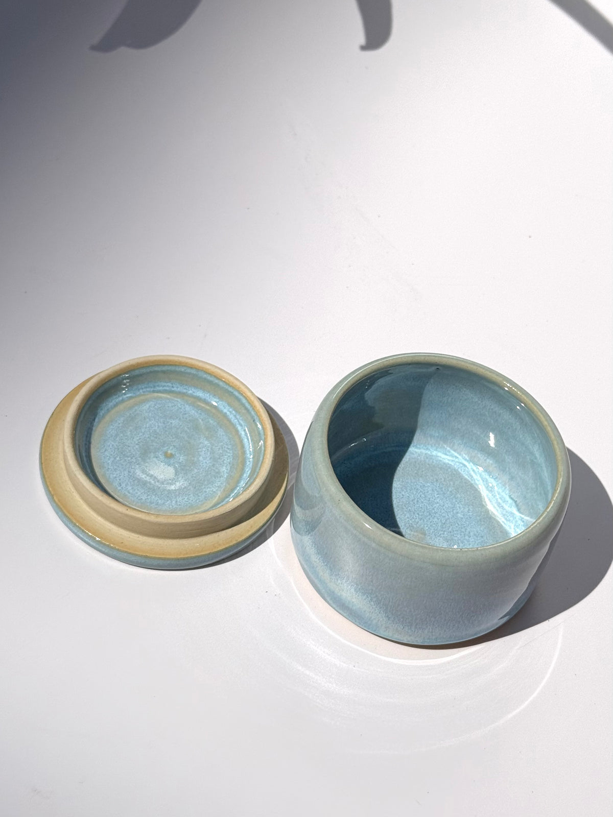 Small Blue Ceramic Lidded Jar